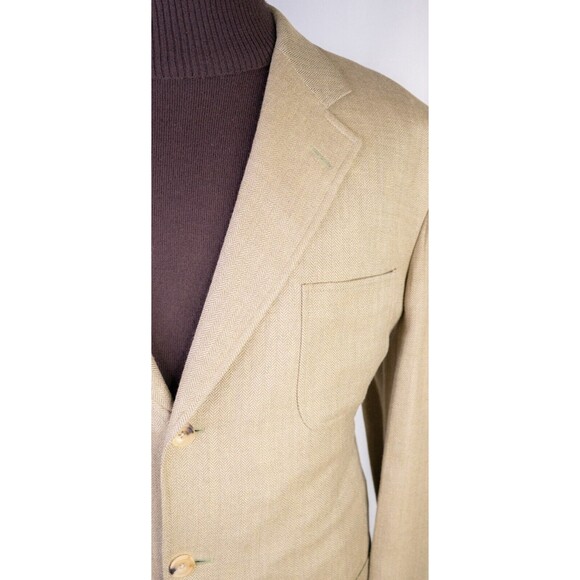 SAMUELSOHN Sport Coat Jacket Blazer 3-Button Sz 46R Silk/Linen/Wool Herringbone - Picture 4 of 14